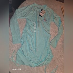 Light Blue Long Sleeve Swim Dress Coverup Salt Life Sz S New SLX UVapor